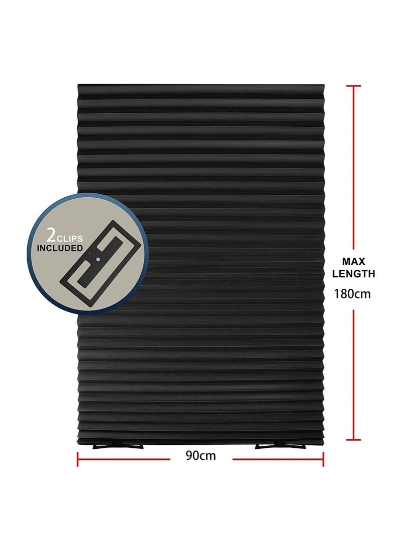 كابتن تيك Pleated Window Paper Shades Room Darkening Blinds Black - Image 4