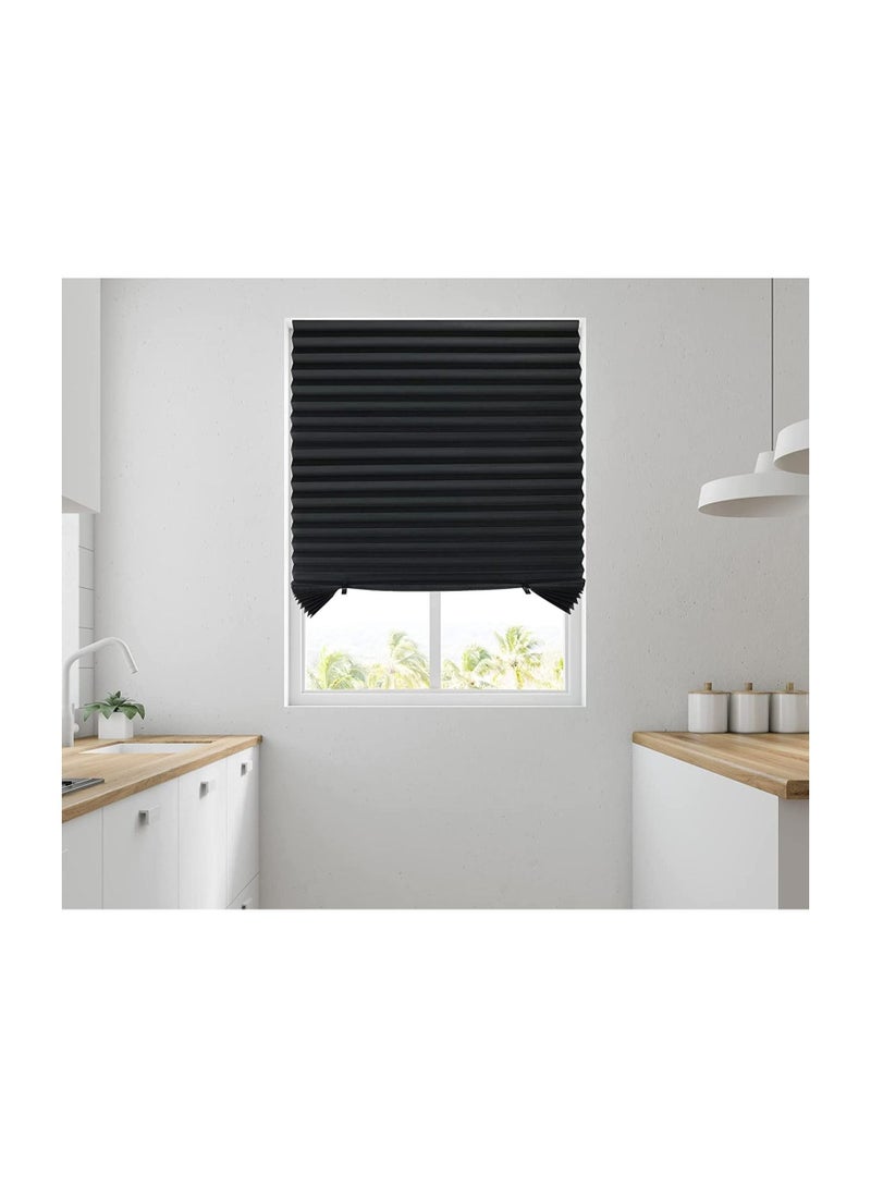 كابتن تيك Pleated Window Paper Shades Room Darkening Blinds Black - Image 2