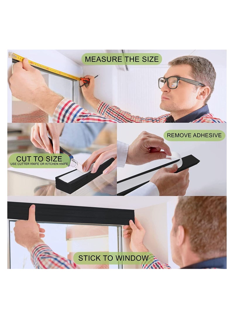 كابتن تيك Pleated Window Paper Shades Room Darkening Blinds Black - Image 3