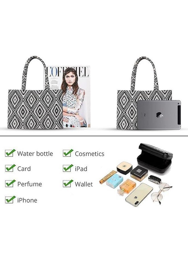 Monarch bizcom impex Stylish Buoy Tote Bag for Girls & Women | Sturdy Cotton Blend Jacquard | Double Shoulder Ladies Handbag Purse For Daily & Office,Travel Use Zip Pocket | Handcrafted (MoBagBW03) - Image 3