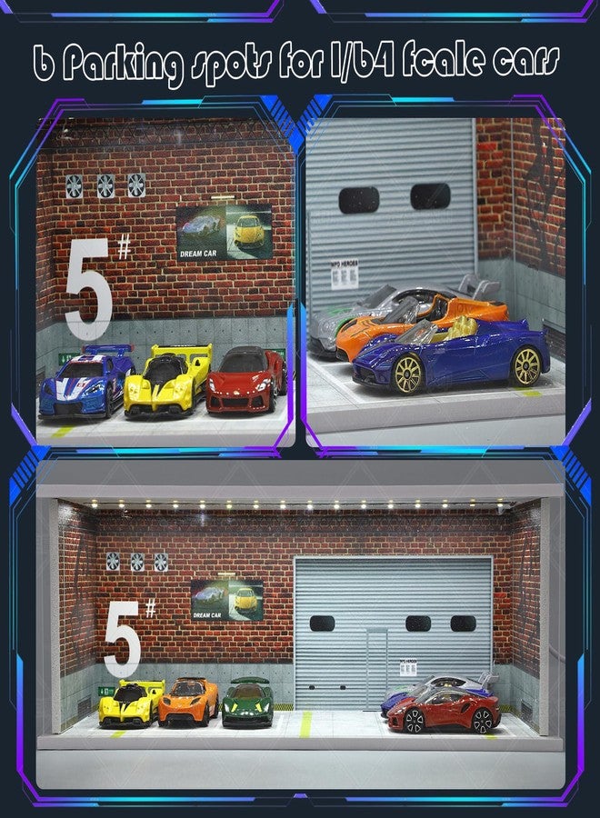 Saichotoy Display Case for Hot Wheels: Stackable Parking Garage Display for Matchbox 1/64 Scale Toy Car, Foamboard Storage for Monster Trucks with LED Light and Acrylic Cover, Shattering World - Image 4