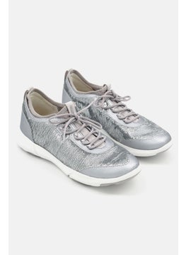 GEOX Women Lace Up Casual Shoes, Grey  - Image 1