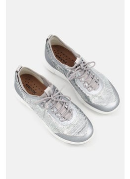 GEOX Women Lace Up Casual Shoes, Grey  - Image 2