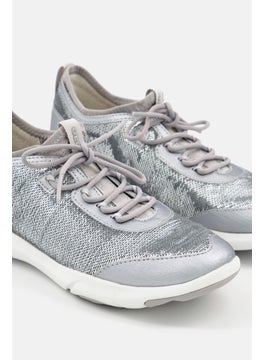 GEOX Women Lace Up Casual Shoes, Grey  - Image 4