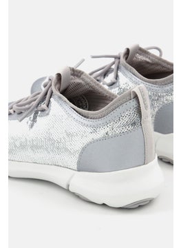 GEOX Women Lace Up Casual Shoes, Grey  - Image 3