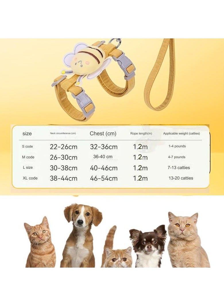 A.M - Cat Harness | Small Cat Harness Bite Resistant Escape Proof,120cm Easy Control Traction Rope for Puppy Rabbit Kitten Soft Leash - Image 1