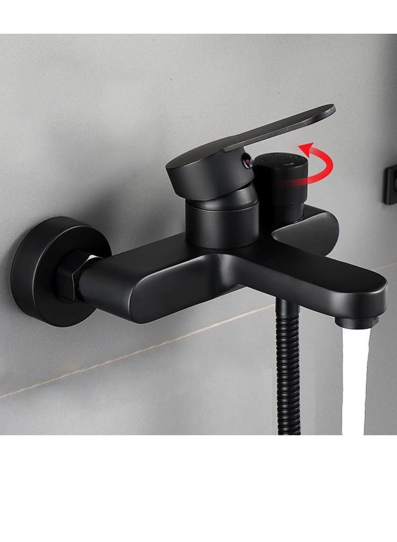 Kutis 1-Set Bathroom Shower System Shower Faucet Shower Head Set Copper/Stainless Steel Black  - Image 3
