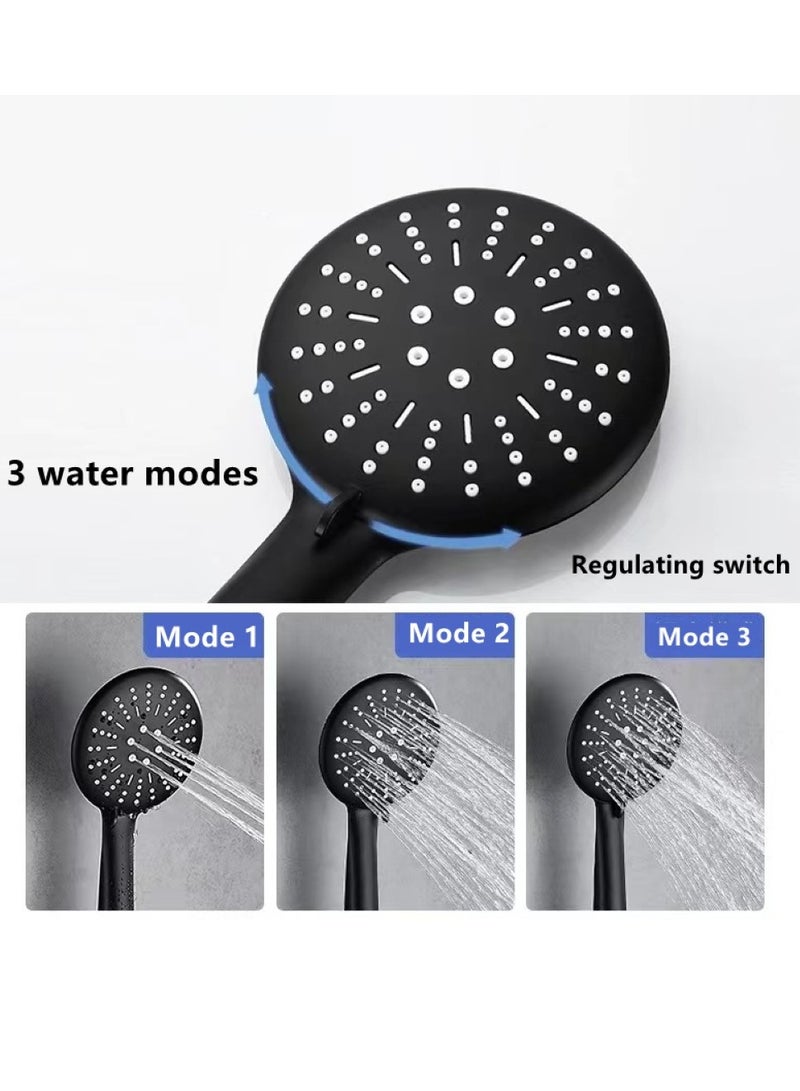 Kutis 1-Set Bathroom Shower System Shower Faucet Shower Head Set Copper/Stainless Steel Black  - Image 4