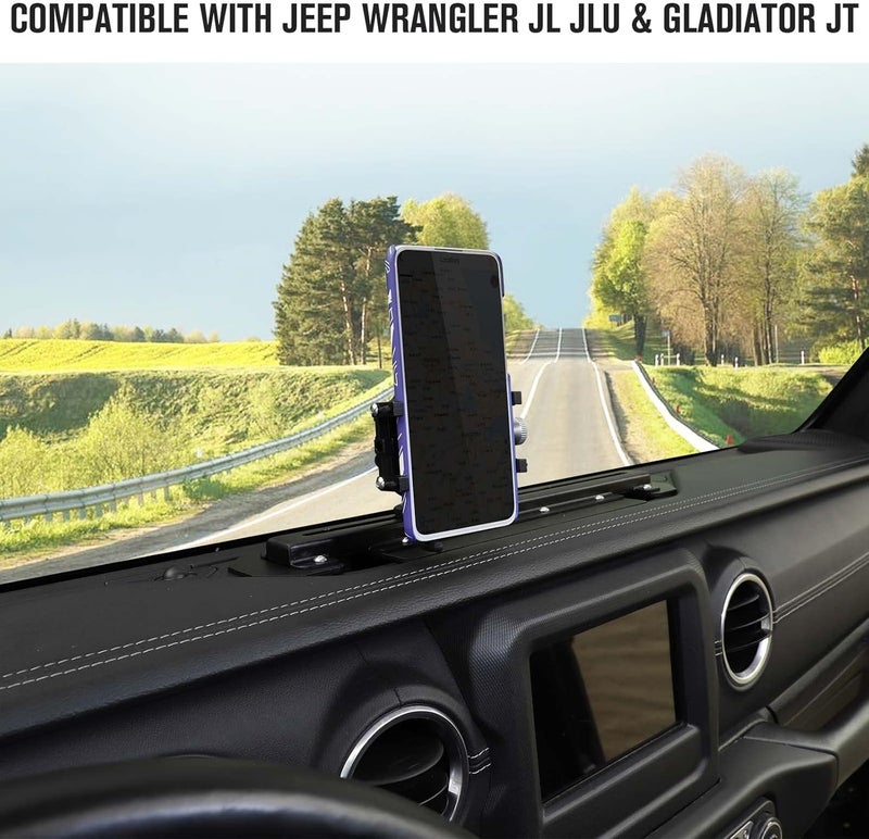 Jimen حامل هاتف جيمين للوحة القيادة لجيب رانجلر وغلايديتور - Image 2