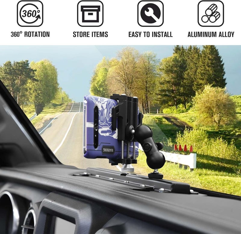 Jimen حامل هاتف جيمين للوحة القيادة لجيب رانجلر وغلايديتور - Image 4