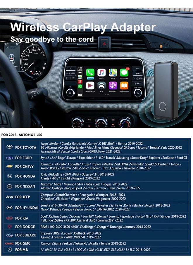 DriveLink - 2023 New Wireless Car Adapter for iPhones Wired CarPlay to Wireless CarPlay Suit for 2018 To 2022 Autos - Image 1