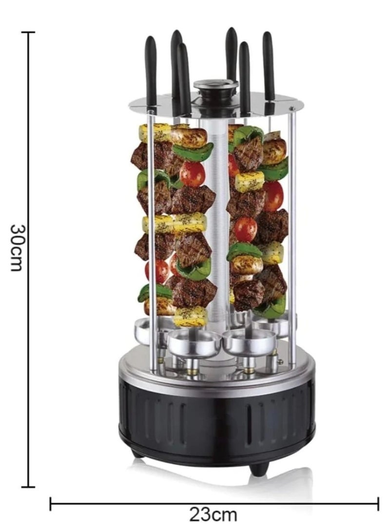 شواية كهربائية عمودية وصانعة كباب - فرن شواء بدون دخان من الفولاذ المقاوم للصدأ مع أسياخ دوارة، شواية داخلية قائمة بذاتها - Image 4