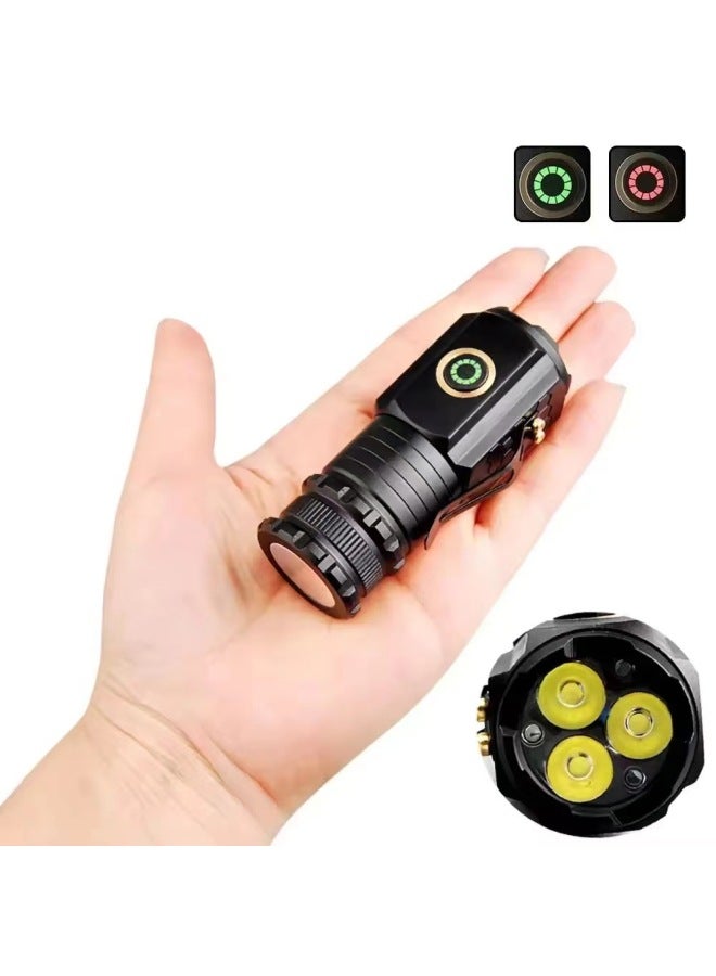 Cap Flashlight Outdoor Alloy Flashlight Household Portable Strong Light Cap Lamp Camping Mini Flashlight Type-c 