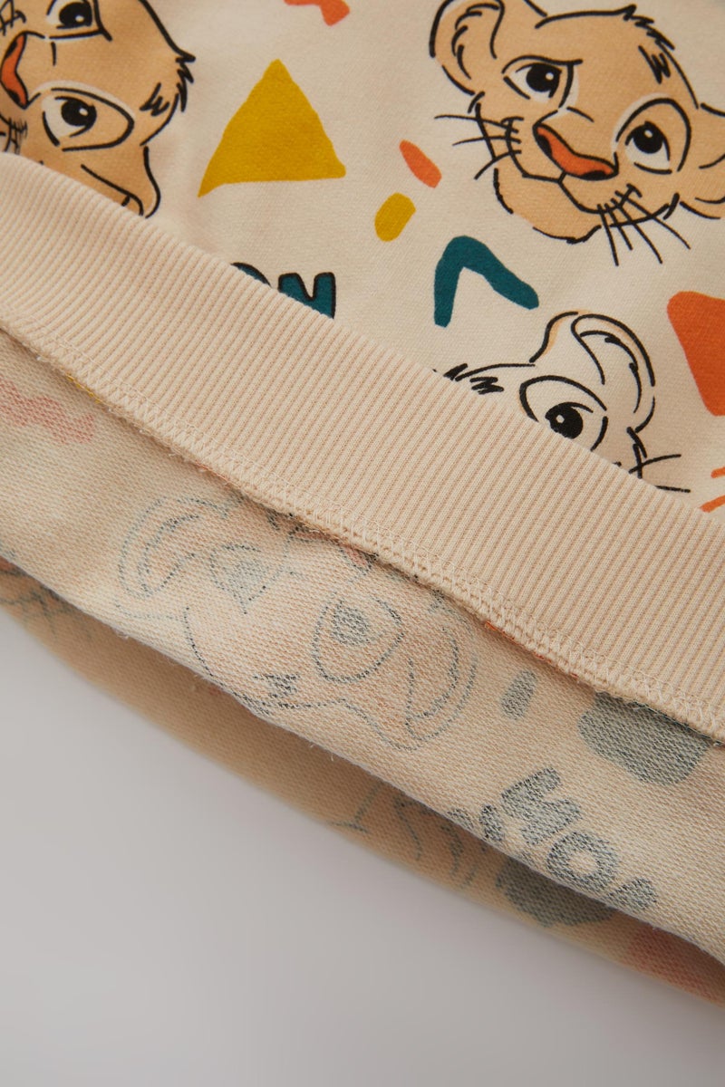 DeFacto Beige Baby Boy Disney Lion King Sweatshirt Sweatpants 2 Piece Set Casual - Image 5