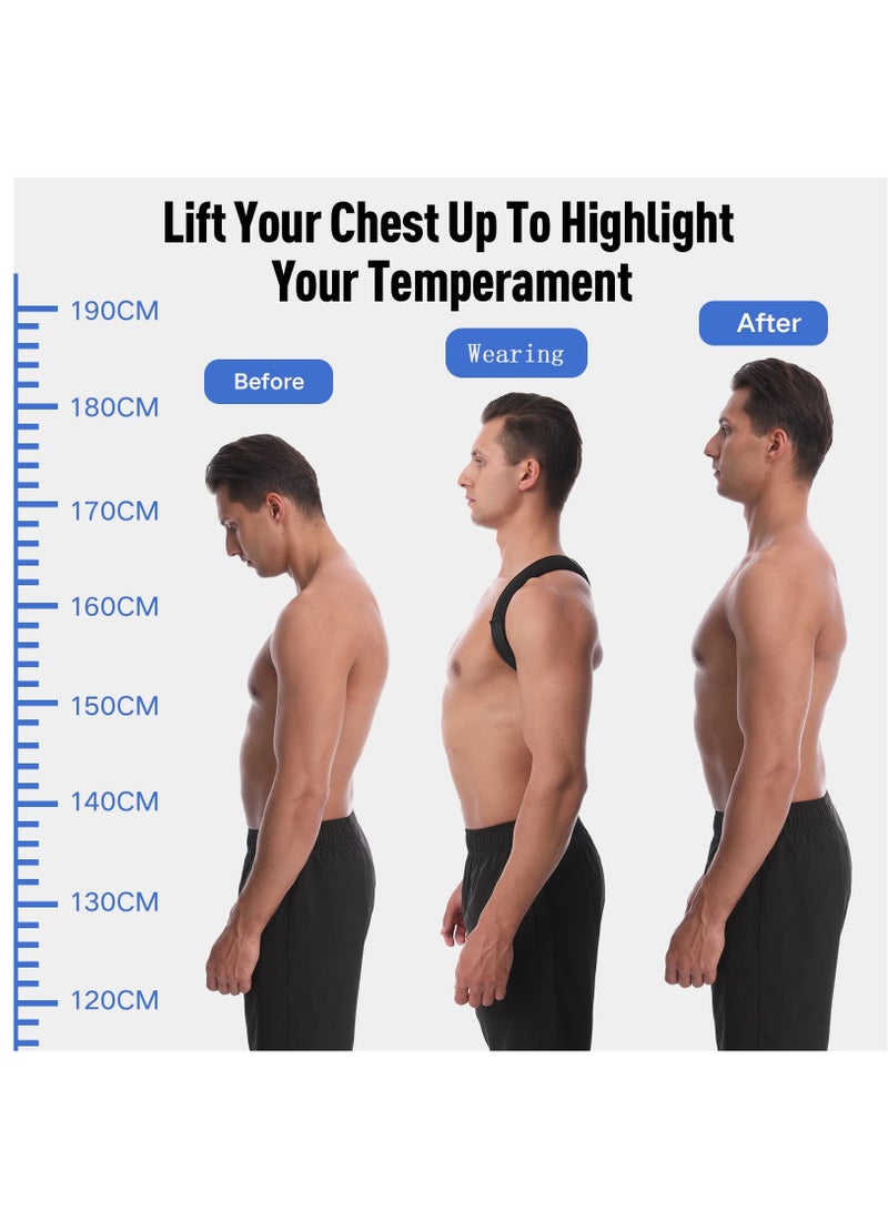 Back Correction Strap, Adjustable Posture Corrector Spine Straightener for Relief of Neck Shoulder Pain Develop Good Seated Standing for Men Women Elderly Teens (1PCS M) - Image 4