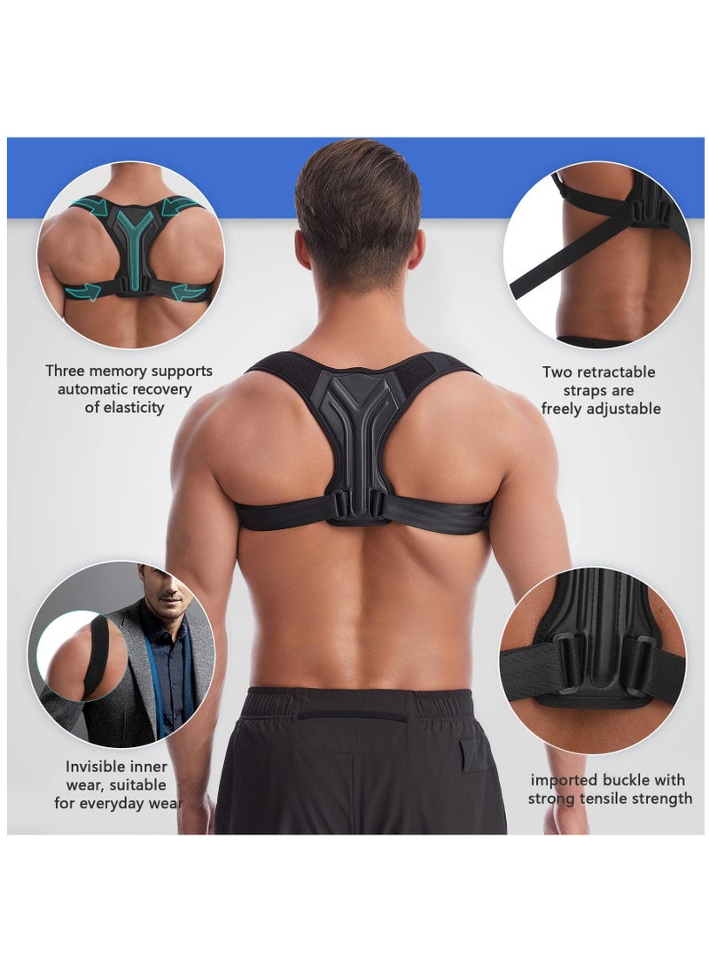 Back Correction Strap, Adjustable Posture Corrector Spine Straightener for Relief of Neck Shoulder Pain Develop Good Seated Standing for Men Women Elderly Teens (1PCS M) - Image 2