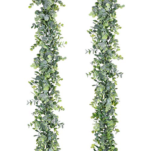 Lvydec 2 Pack Artificial Eucalyptus Garland, Fake Eucalyptus Greenery Garland Wedding Backdrop Arch Wall Decor, 5.5 Feet/Strand Fake Hanging Plant for Table Festival Party Decoration - Image 1