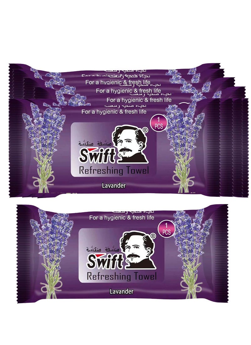 Swift Pack of 25 Refreshing Towel For a Hygienic & Fresh Life - Lavender Flavor  - Image 1