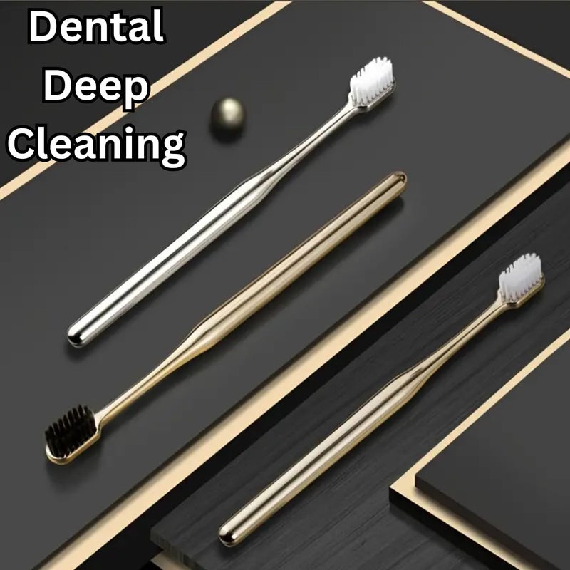 SHOPVILLA V-Shaped Orthodontic Toothbrush for Braces Brackets, Soft Bristle with Inter Dental Brush, Orthodontic manual Toothbrush for adults, Braces Golden Tooth Brush - Image 5