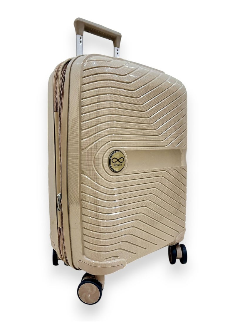 Generic - Khaki Infinity Set of 3 Trolley SuitCases Small | Medium | Large Trolley - Image 1