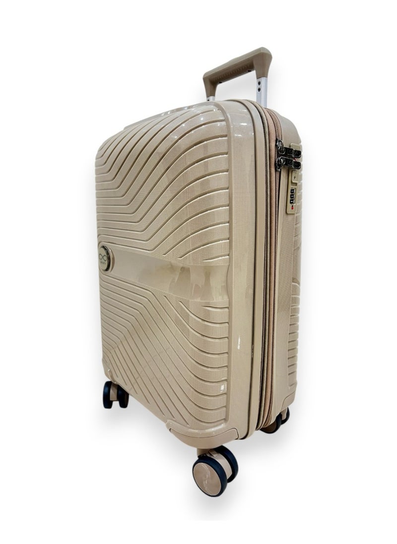 Generic - Khaki Infinity Set of 3 Trolley SuitCases Small | Medium | Large Trolley - Image 1
