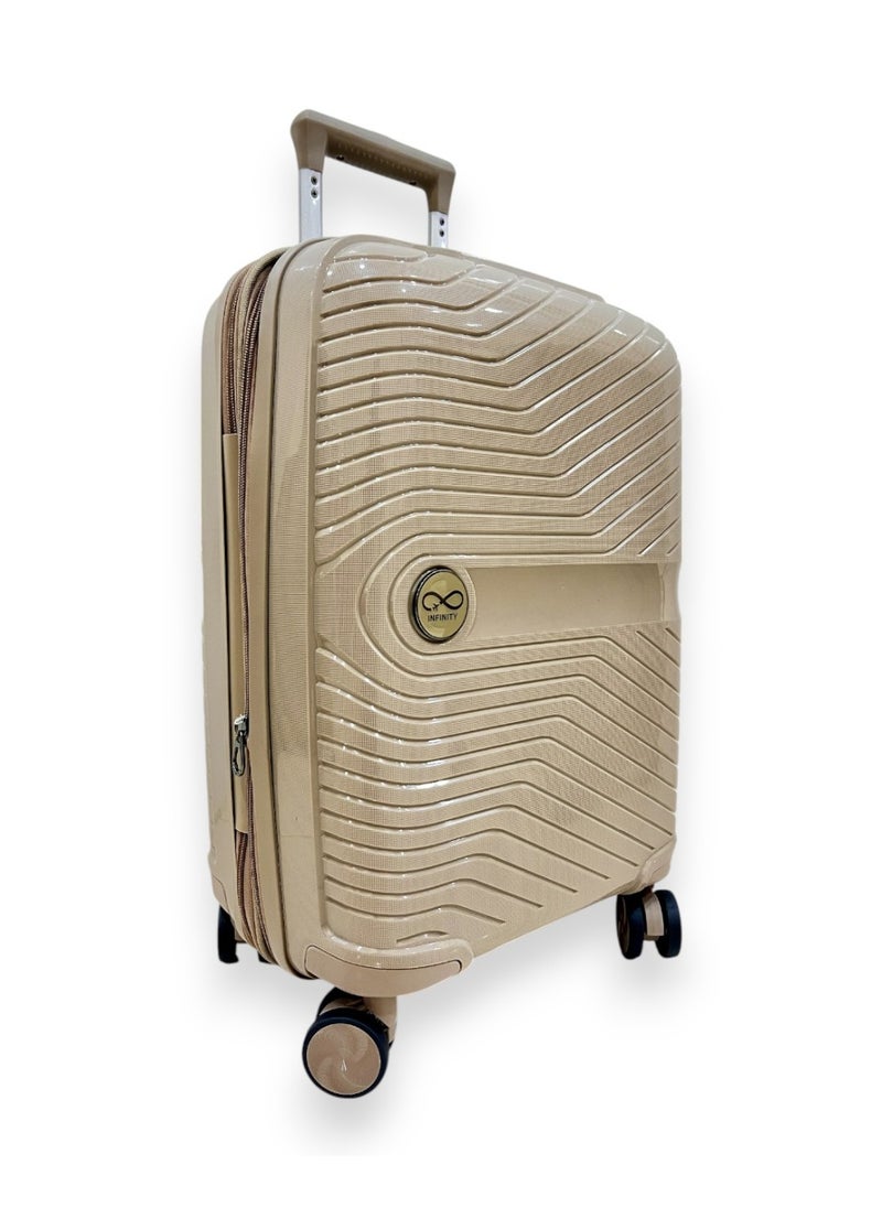 Generic - Khaki Infinity Set of 3 Trolley SuitCases Small | Medium | Large Trolley - Image 1