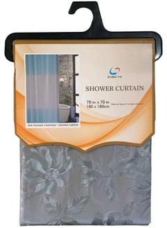 Generic Shower Curtain 180x180 cm, Water Proof, Plaid (Grey) 