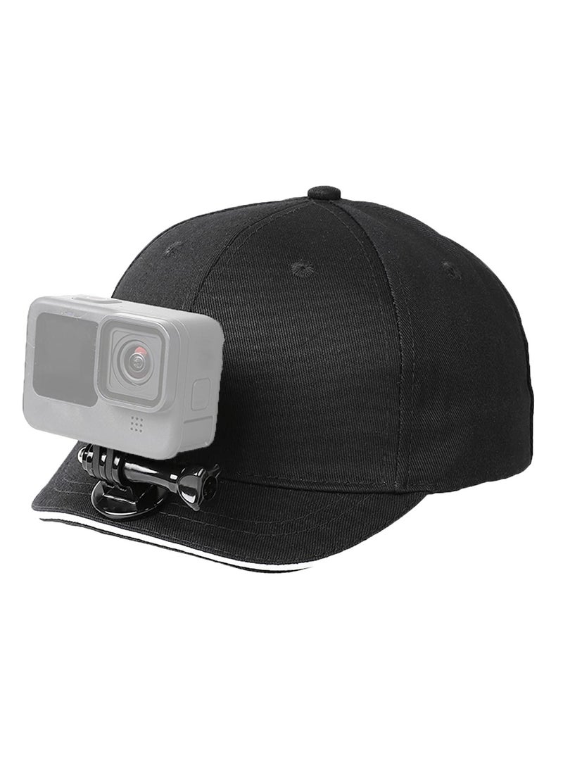 SYOSI Action Camera Baseball Cap Mount, Baseball hat Mount for Action Camera, Adjustable Mount Compatible with GoPro 5 Session Hero 9/8/7/6/5/4/3 Plus/3/2/1/DJI OSMO Action Cameras (Black) - Image 1