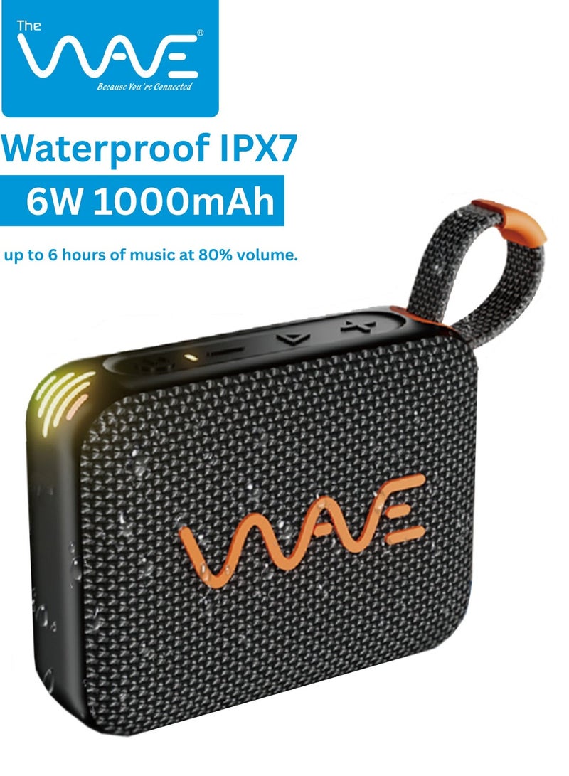 Wave Mini Wireless Bluetooth Speaker 5.3, Waterproof Portable Bluetooth Speaker with 6W HD Sound, TF Card & Type-C, 6H Playtime, Mini Blutooth Speaker for Outdoor/Indoor  Use - Image 1