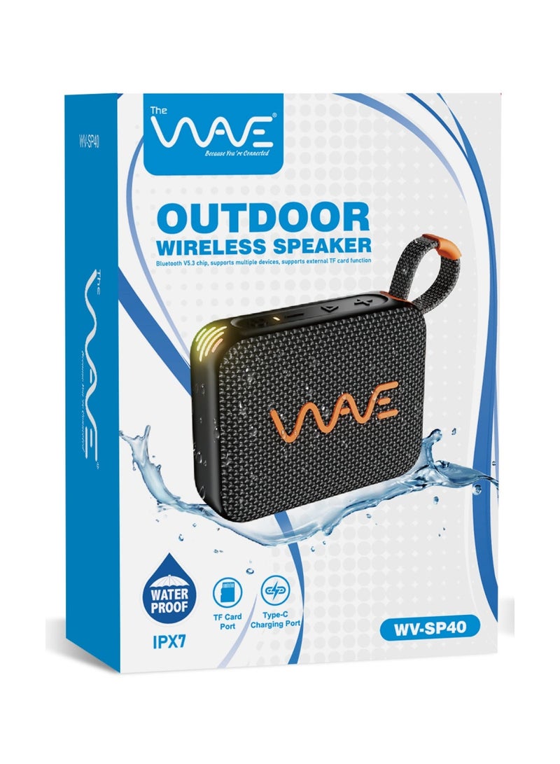 Wave Mini Wireless Bluetooth Speaker 5.3, Waterproof Portable Bluetooth Speaker with 6W HD Sound, TF Card & Type-C, 6H Playtime, Mini Blutooth Speaker for Outdoor/Indoor  Use - Image 3