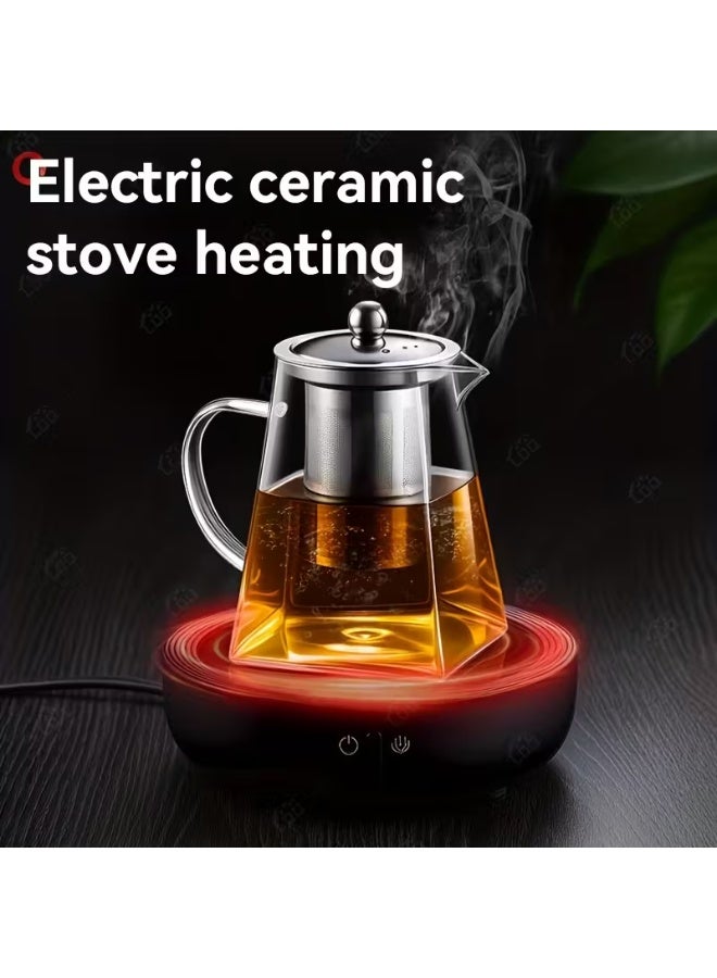 🍃 Large Capacity Glass Teapot with Stainless Steel Filter – Thick, High-Temperature Resistant Teapot for Loose Leaf Tea - Image 5