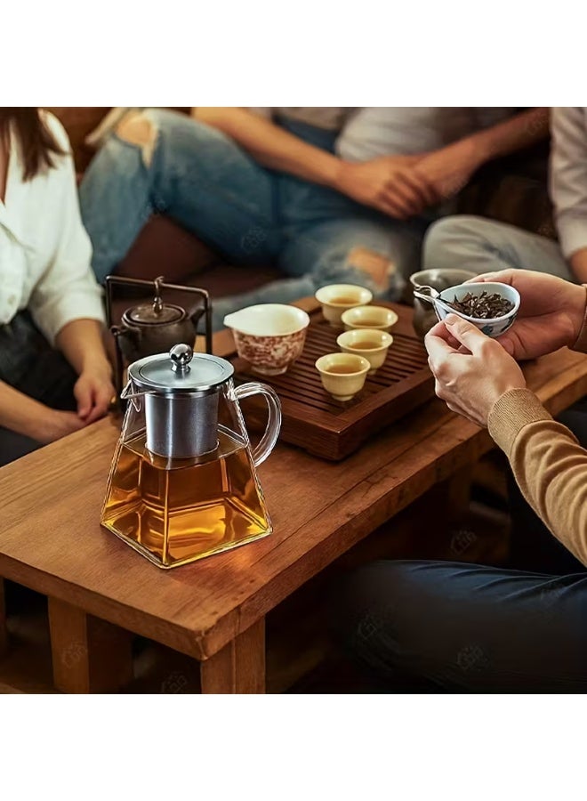 🍃 Large Capacity Glass Teapot with Stainless Steel Filter – Thick, High-Temperature Resistant Teapot for Loose Leaf Tea - Image 2