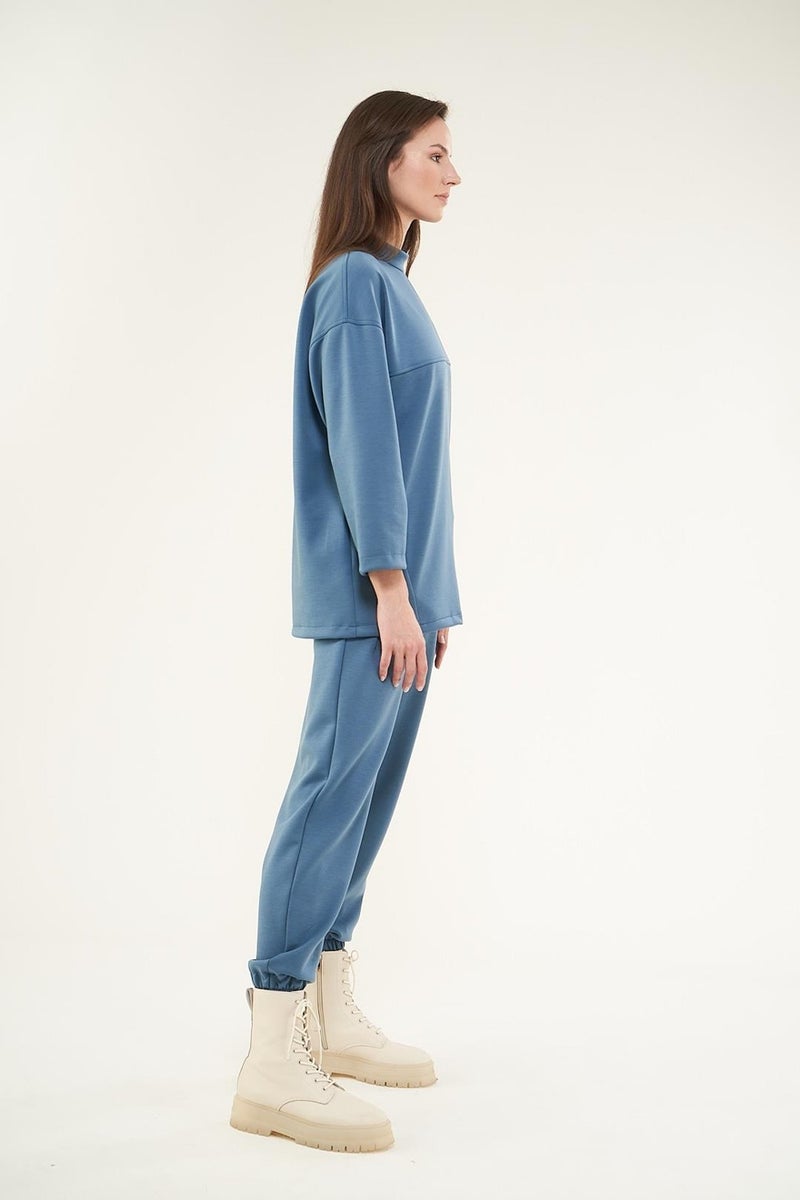 Mevra Front Stitched Pocket Sweatshirt Indigo  - Image 2