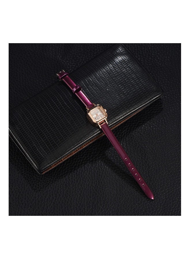 Quartz Womens Watch Female Square Small Slim Light Leather Band Band Fashion Minimalist Thin Casual Dress Analog Young Girls Gifts Wrist Watch - Image 4