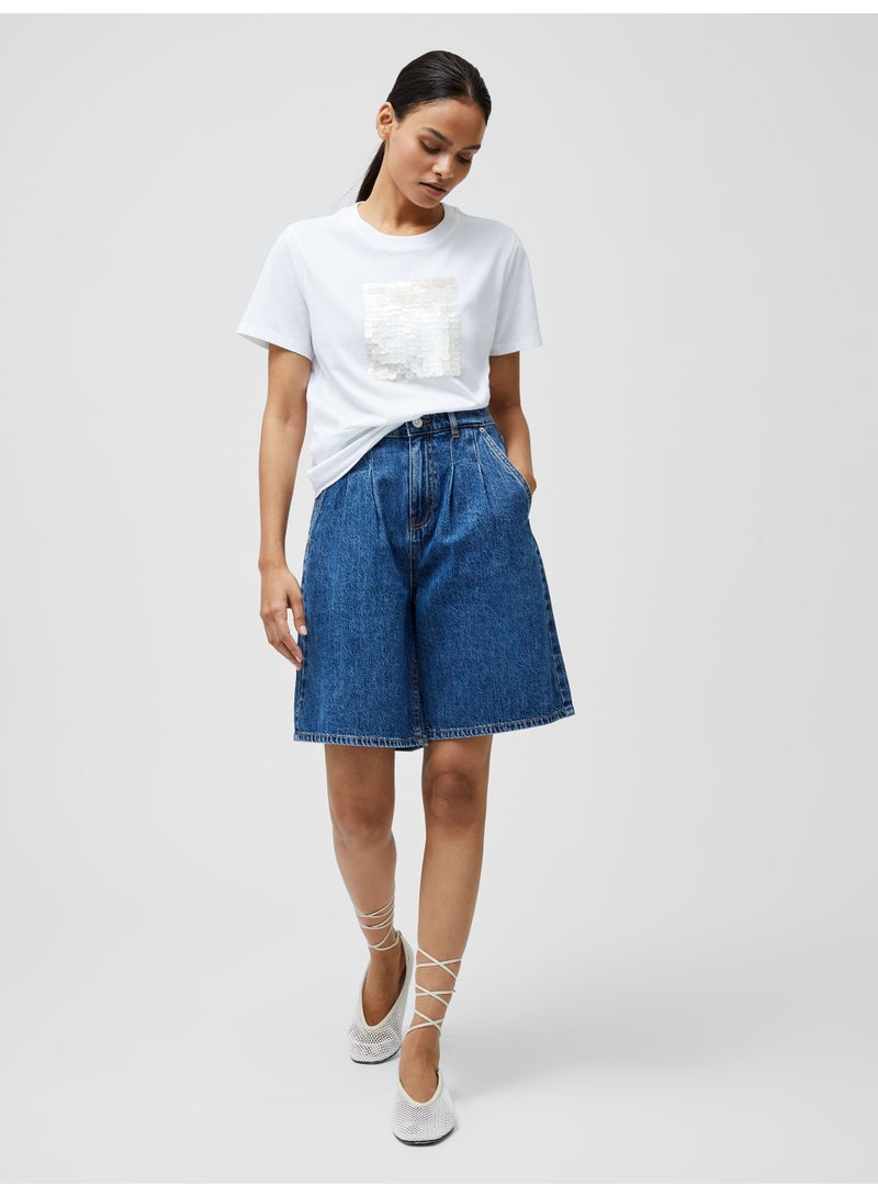 French Connection Sequin Jersey Short Sleeve T-Shirt  - Image 2