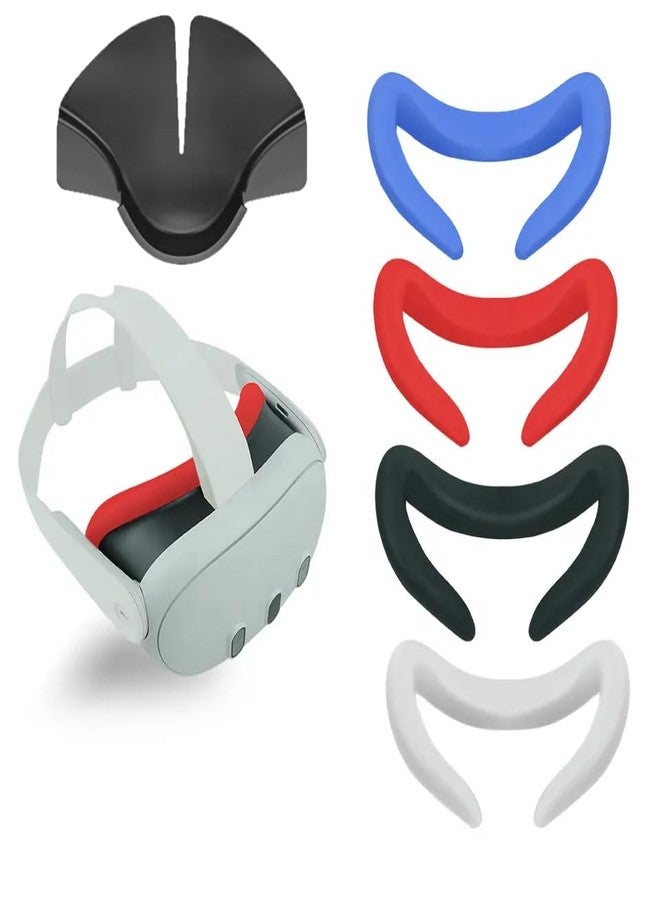 TNE Face Cushion Cover, Nose Guard/Light Blocker, Outer Shell, Thumbstick Caps, Lens Pad for Meta Quest 3 | Silicone Face Pad Cover, Front Cover, Lens Dust Protector Accessories for VR Headset (Black) - Image 2