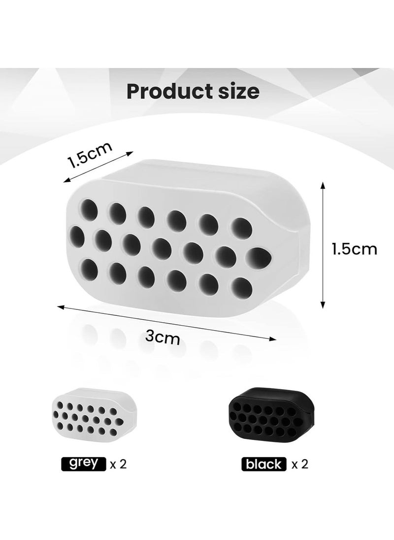 4-Piece Jaw Exerciser for Men and Women Food Grade Silicone Face Shaper Set Jawline Sculpting Tool Double Chin Reducer Chewing Trainer BPA Free