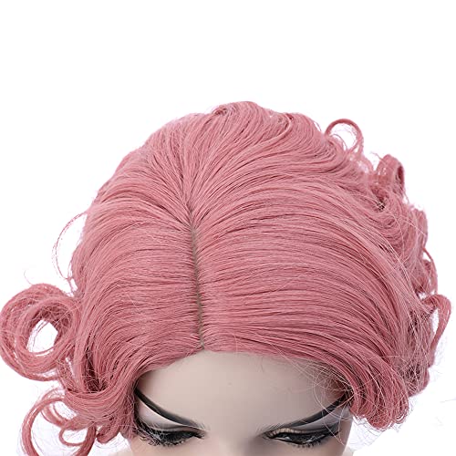 BERON 1920s Short Curly Pink Synthetic Wig with Natural Waves for Women Cosplay Costume Party Come with Wig Cap (Lovely Pink) - Image 5