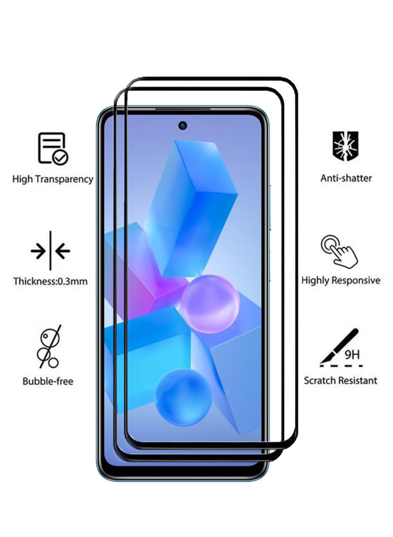 2 Pack Tempered Glass Screen Protector For Infinix Hot 40i - Black - Image 2
