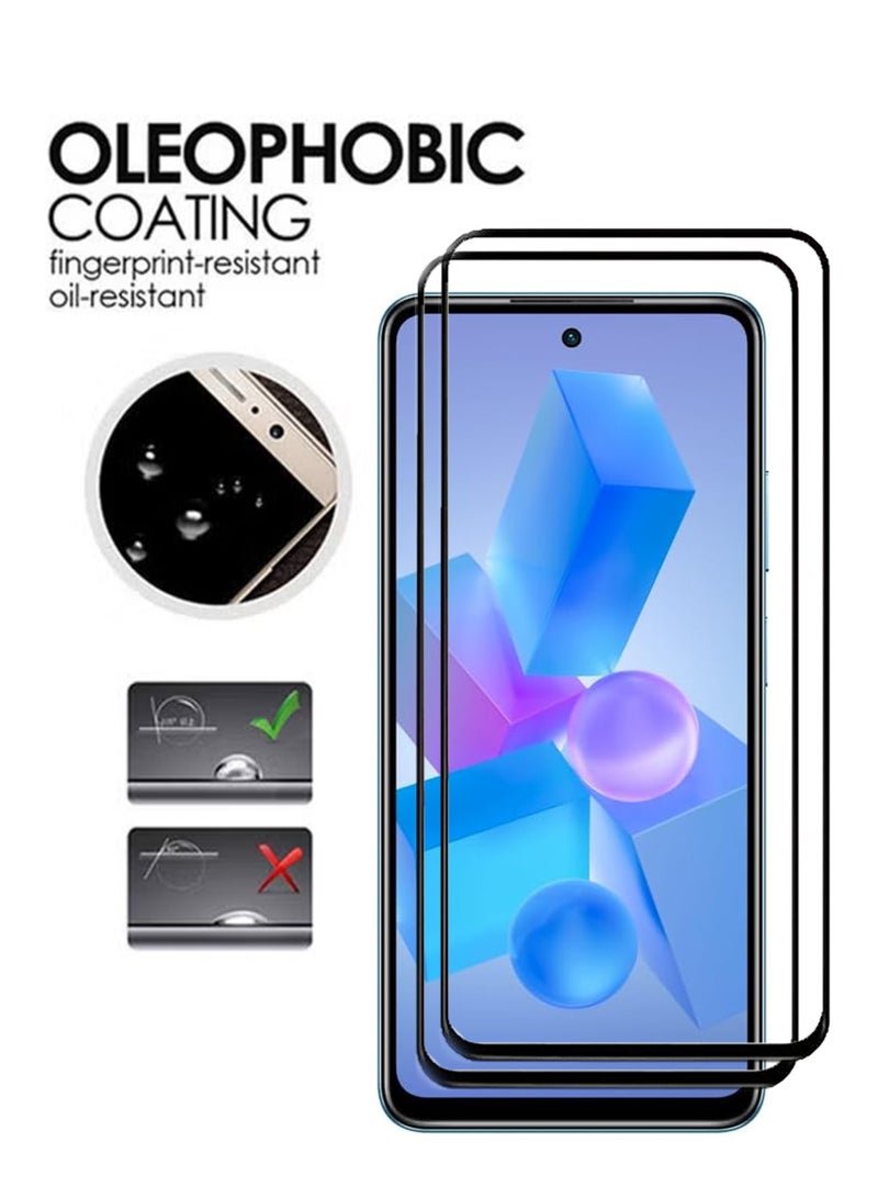 2 Pack Tempered Glass Screen Protector For Infinix Hot 40i - Black - Image 4