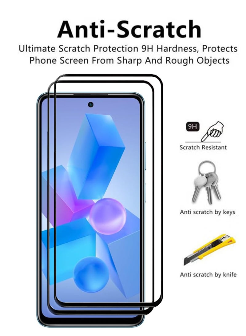 2 Pack Tempered Glass Screen Protector For Infinix Hot 40i - Black - Image 3