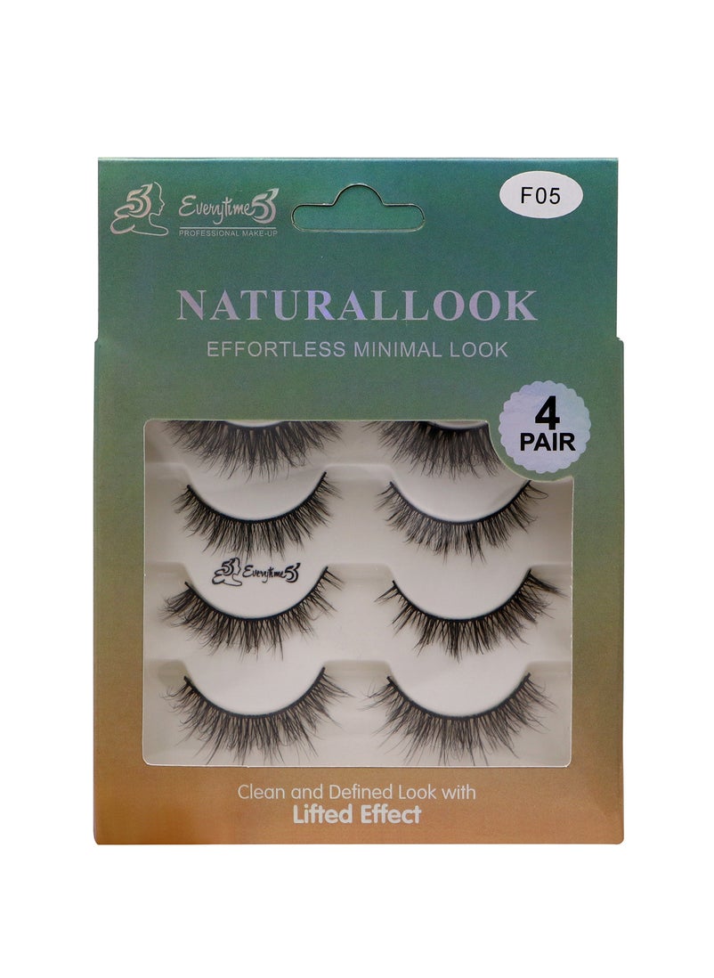 Everytime53 Everytime53 Women's 4 Pair Natural Look Eye Lashes - F05  - Image 1