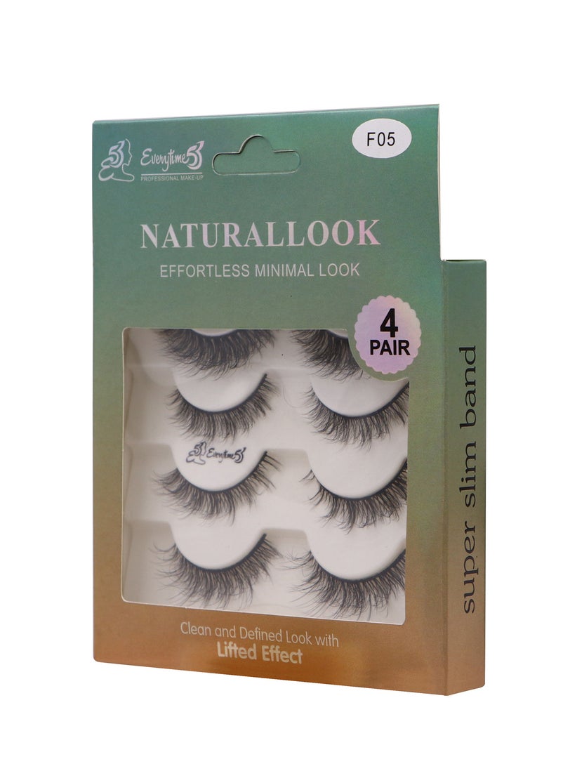 Everytime53 Everytime53 Women's 4 Pair Natural Look Eye Lashes - F05  - Image 2