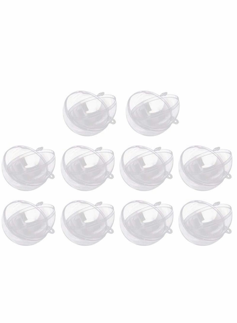 Baubles Clear Plastic Transparent Baubles Fillable Ball Ornaments for Tree Decoration 10Pcs/8cm - Image 2