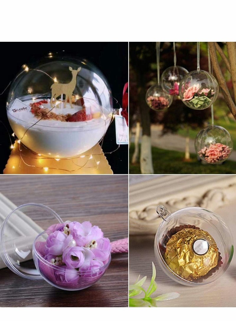 Baubles Clear Plastic Transparent Baubles Fillable Ball Ornaments for Tree Decoration 10Pcs/8cm - Image 4