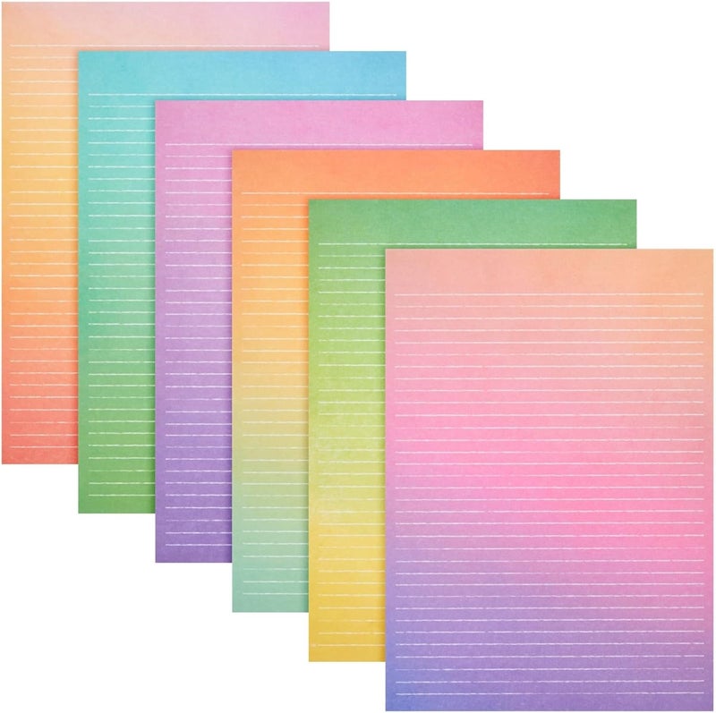 Paper Junkie Letter Writing Stationery Paper & Envelopes Set - 6 Watercolor Gradient Designs, 60 Lined Sheets & 30 Envelopes (10.25 x 7.25 In) - Image 3