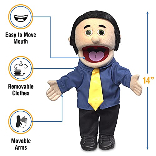Silly Puppets 14" George, Peach Dad/Businessman, Hand Puppet - Image 3