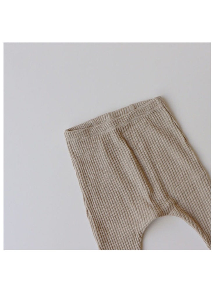 Baby Crawling Clothes Baby Brown Onesie + Pants Set - Image 5