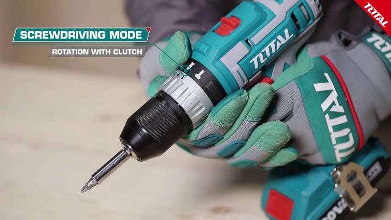 TOTAL Lithium-Ion Impact Drill 20V 2Pc Battery 1Pc Charger Impact Function - Image 2