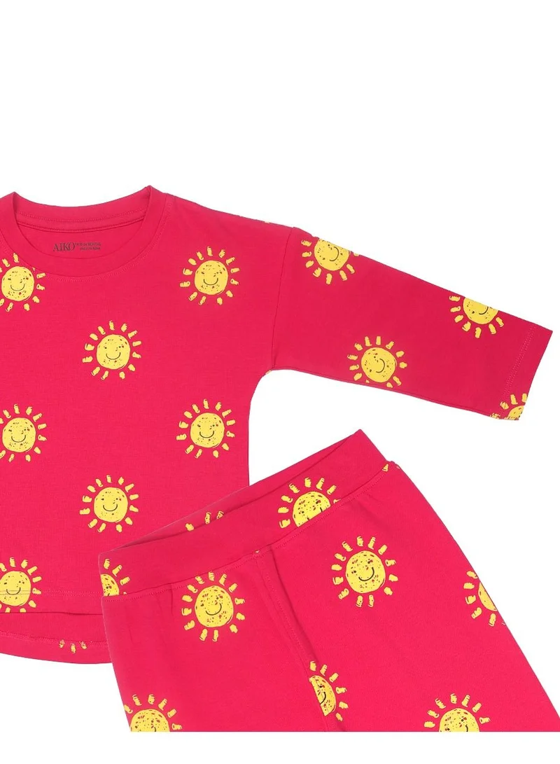 ايكو AIKO-Kids Cute Eternal Smiles Long Two Piece Pyjama Set